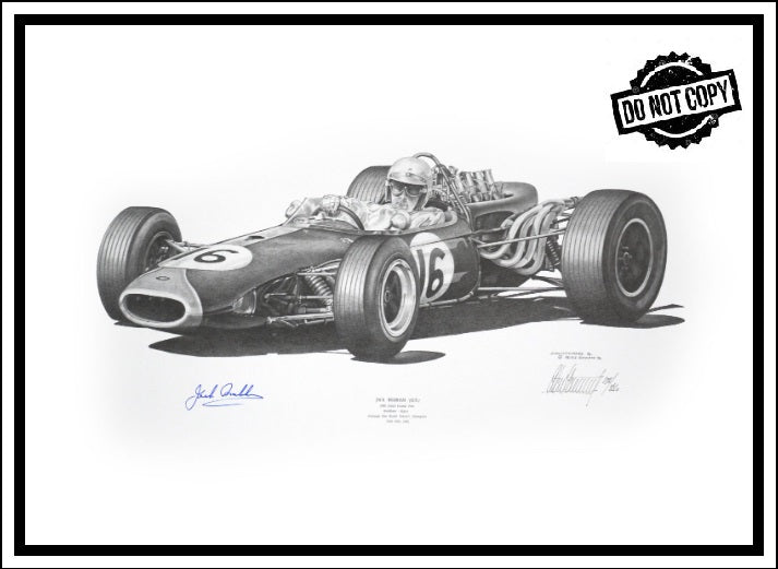 Signed print - Sir Jack Brabham - 1966 Repco Brabham
