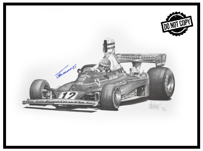 Signed print - Niki Lauda 1975 Ferrari 312T