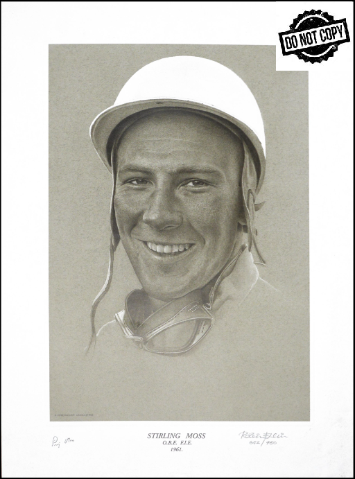 Signed print - Sir Stirling Moss 1961 "Mr Motor Racing" Portrait