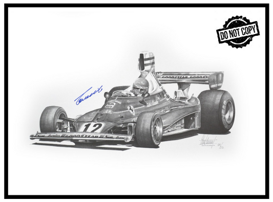 Signed print - Niki Lauda 1975 Ferrari 312T